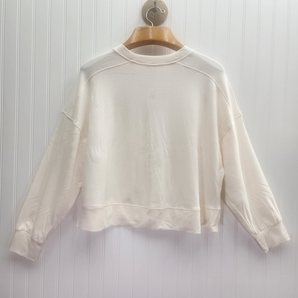 Old Navy Live In French Terry Cream Crewneck Soft Sweatshirt With Side Slits 2X - Picture 5 of 8